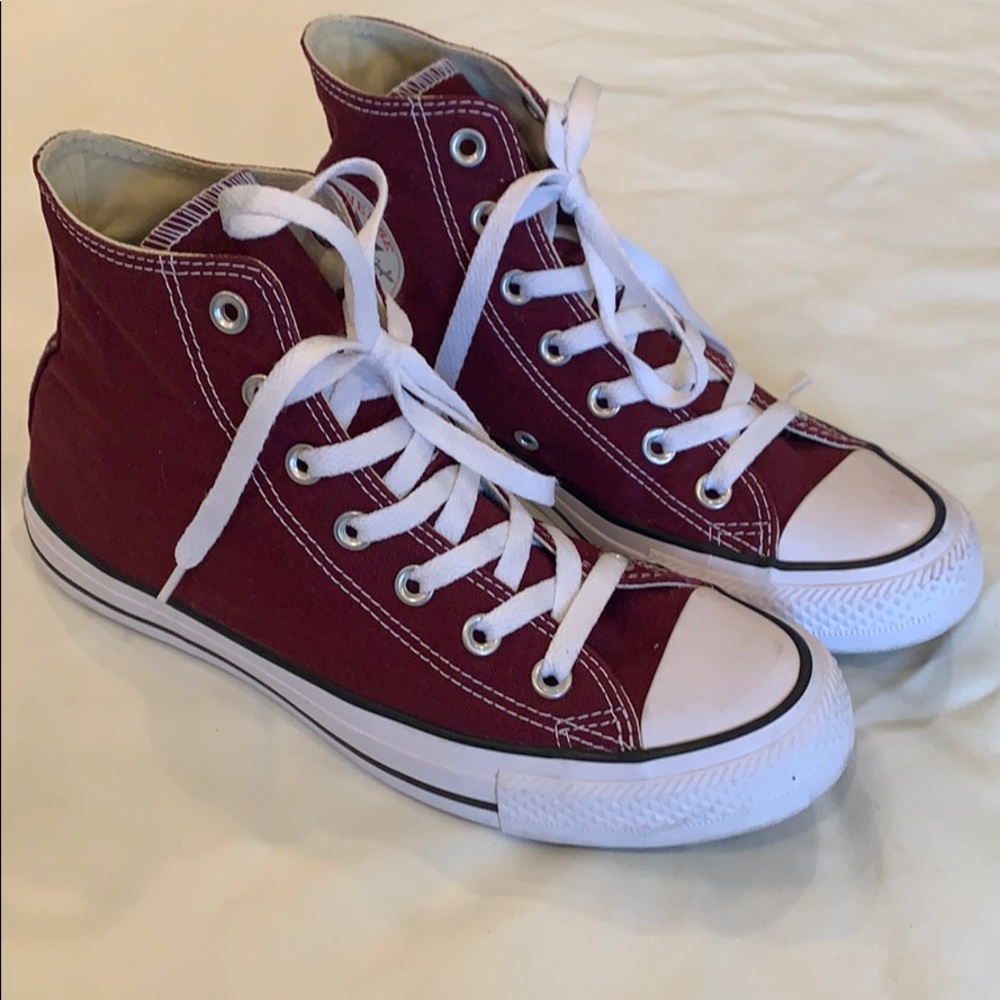 Converse all star maroon high top sneaker canvas